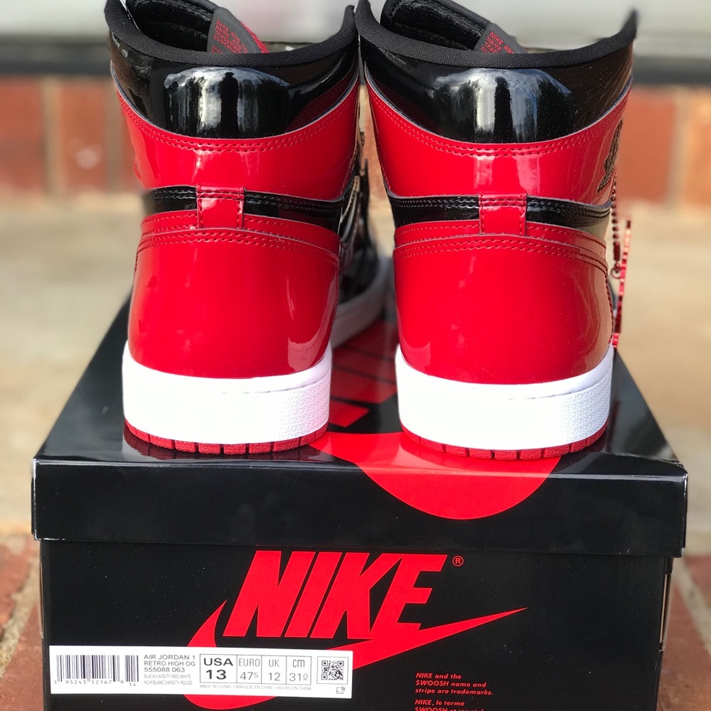 Air Jordan Retro 1 OG Patent Bred / Banned Size 8.5, 9, 11 - Picture 6 of 16